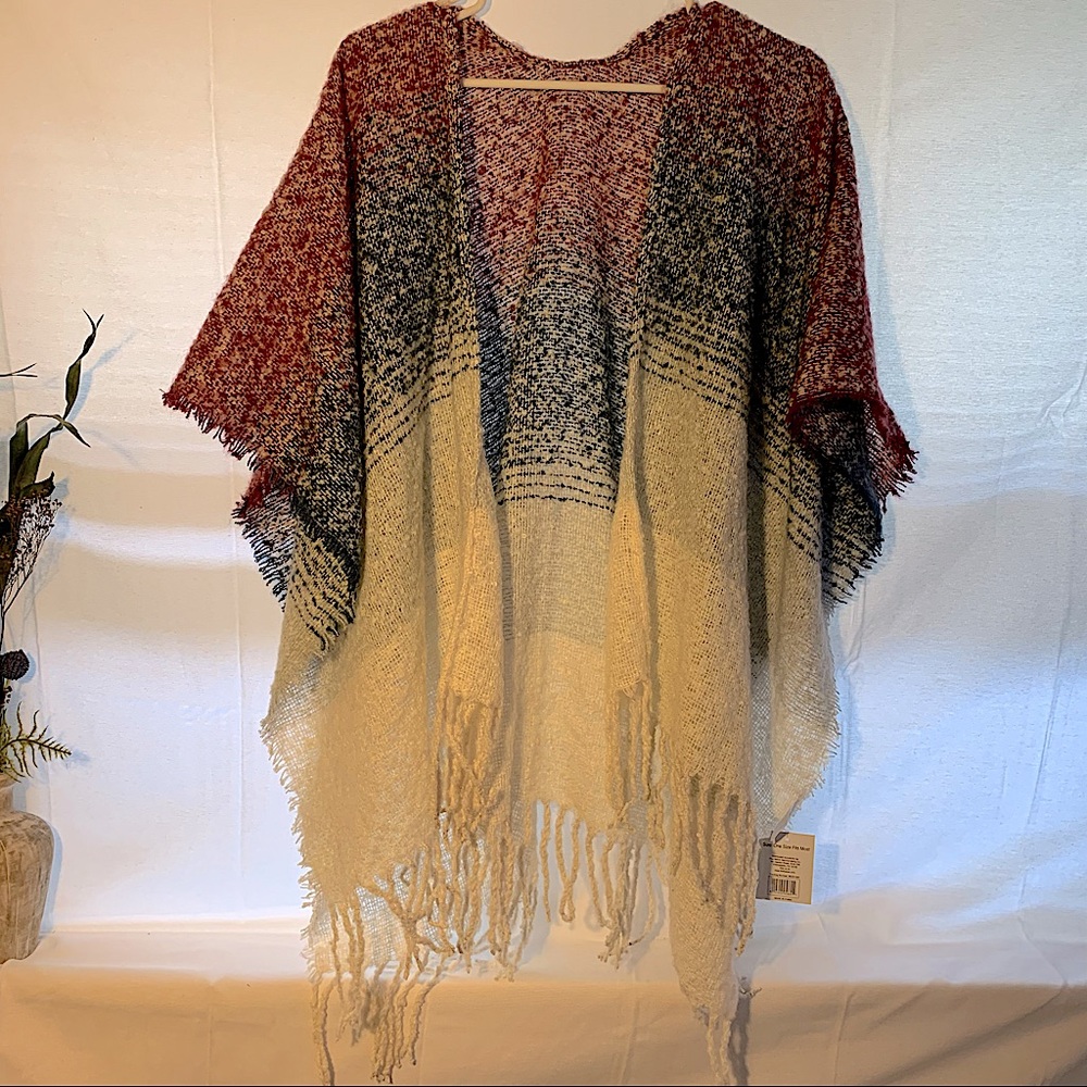 NWT Style b sweater poncho shawl